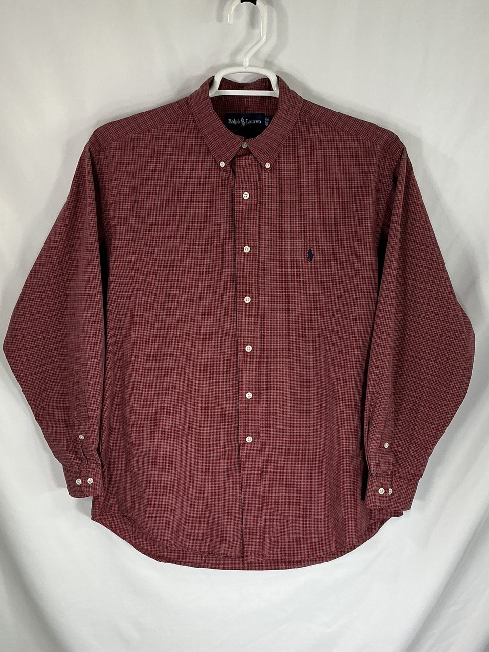Ralph Lauren Red Plaid Button-Down Long Sleeve Shirt Size Large